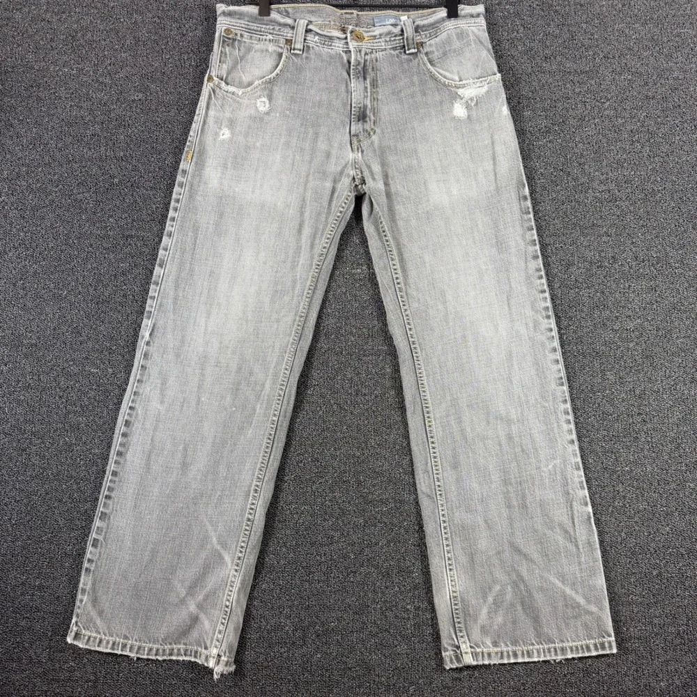 Vintage Levis SilverTab Loose Fit Jeans Men 34x30 Gray Distressed Y2K Baggy Wide